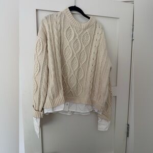 Cream Cable Knit Sweater